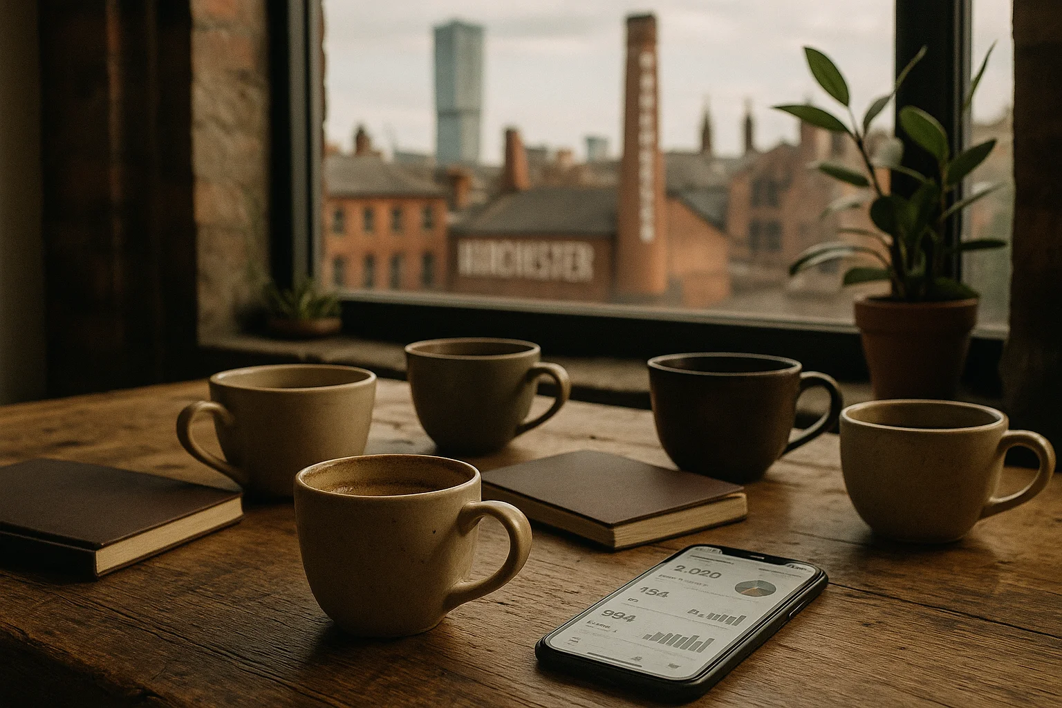 Best Digital Marketing Strategies For Local Businesses — A diverse small business team in Manchester brainstorming social media content i