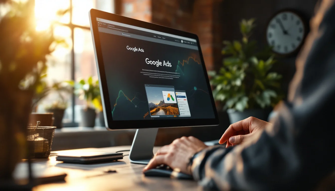 Cost Of Google Ads In Manchester — A web designer in Manchester reviewing a modern website layout with Google Ads i